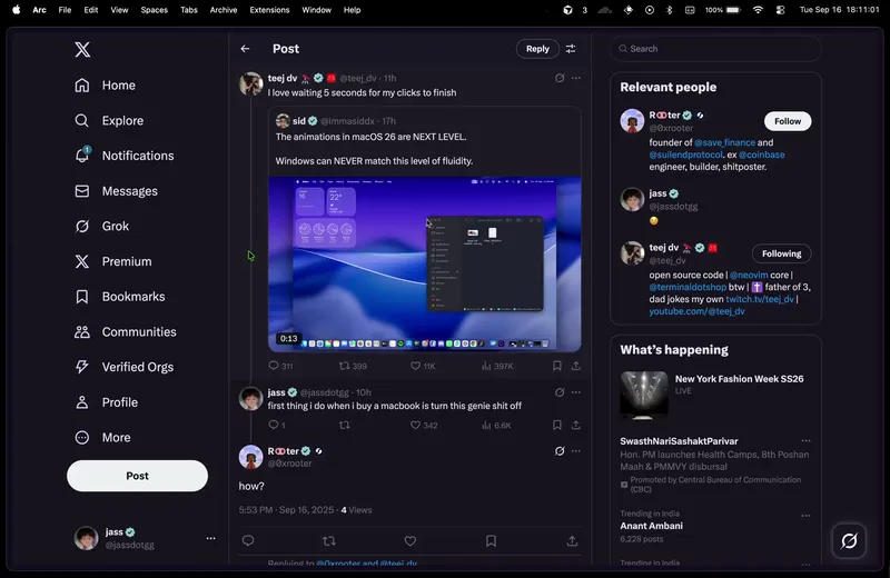 macOS window management with AeroSpace tiling window manager