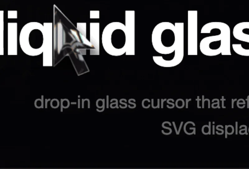 liquid glass cursor refracting the page behind it